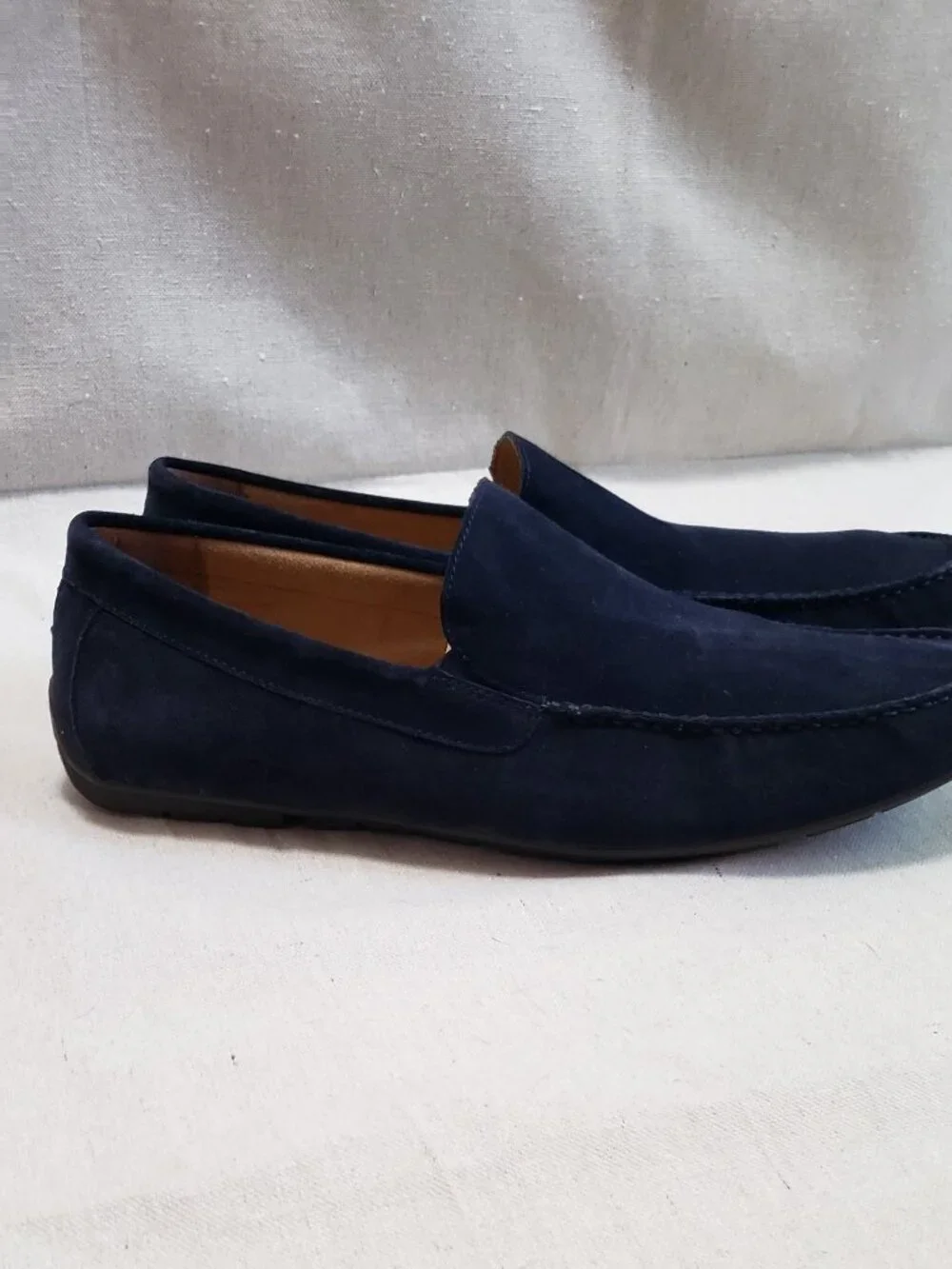 Florsheim Men’s Size 10.5 Navy Blue Loafer Suede Leather Slip-On Shoes Moc Toe
